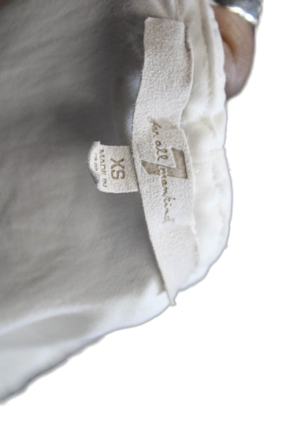 7 For All Mankind Womens Bohemian White Cap Sleeve Blouse Size XS
