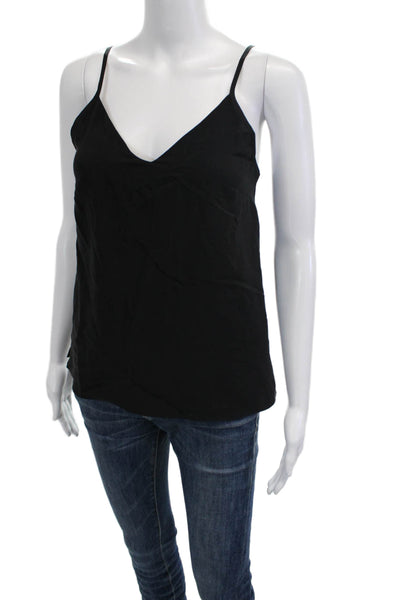 Amanda Uprichard Womens Silk V-Neck Camisole Black Designer Sleeveless Size S