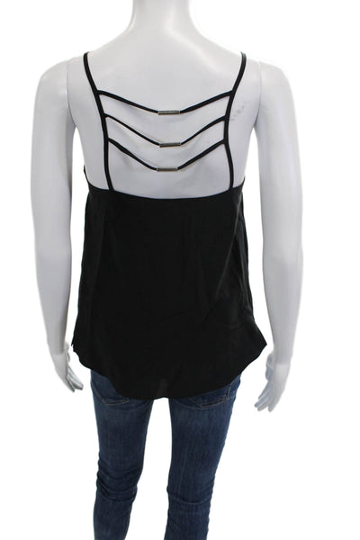 Amanda Uprichard Womens Silk V-Neck Camisole Black Designer Sleeveless Size S