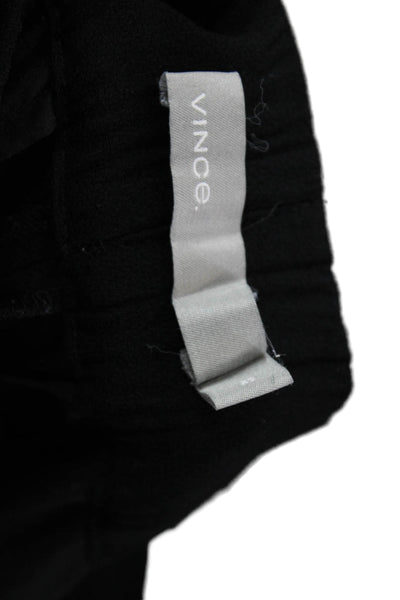 Vince Women Petite Ankle Cropped Dress Pants Black Drawstring Size XS