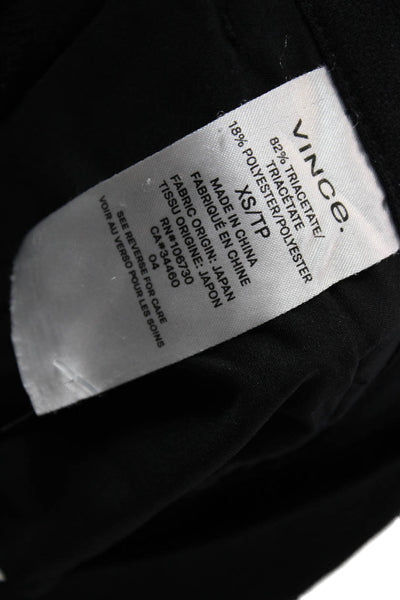 Vince Women Petite Ankle Cropped Dress Pants Black Drawstring Size XS