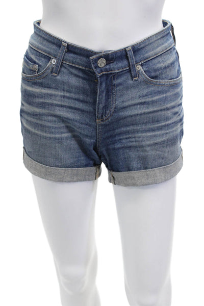 AG Adriano Goldschmied Unisex Blue Beach Button Shorts Size 25