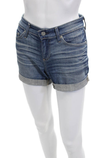 AG Adriano Goldschmied Unisex Blue Beach Button Shorts Size 25