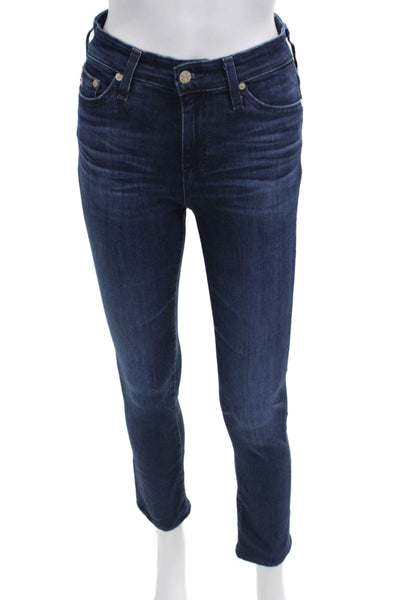 AG Adriano Goldschmied Women Ankle Skinny Dark Blue Jeans Petites Size 24