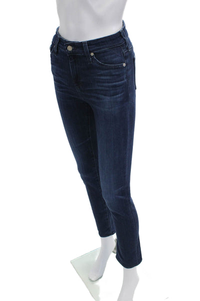 AG Adriano Goldschmied Women Ankle Skinny Dark Blue Jeans Petites Size 24