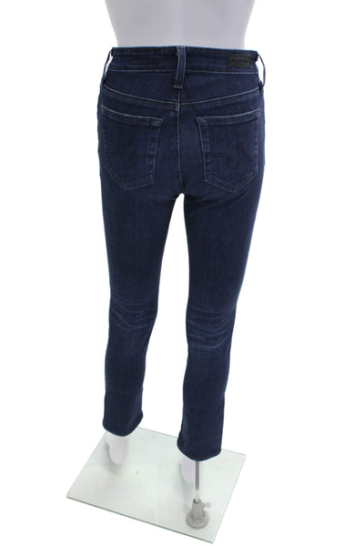 AG Adriano Goldschmied Women Ankle Skinny Dark Blue Jeans Petites Size 24