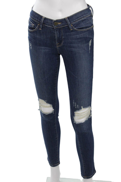 Frame Denim Women Ankle Skinny Dark Blue Jeans Mid Rise Size 26