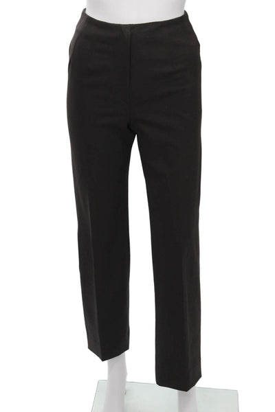 Piazza Sempione Women Black Dress Pants Wool Blend Button Size 40