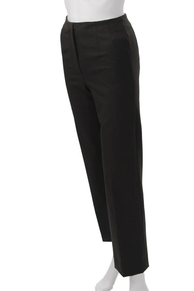 Piazza Sempione Women Black Dress Pants Wool Blend Button Size 40