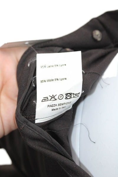 Piazza Sempione Women Black Dress Pants Wool Blend Button Size 40