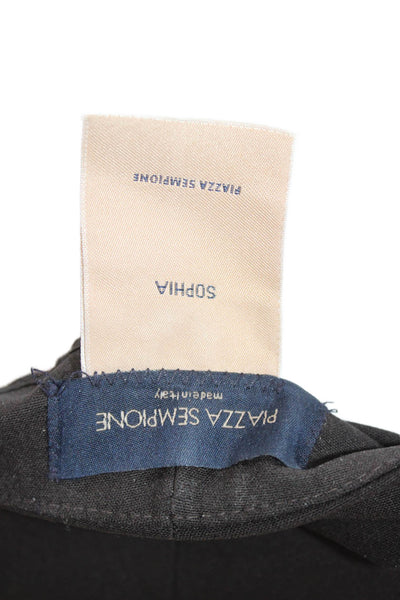 Piazza Sempione Women Black Dress Pants Wool Blend Button Size 40