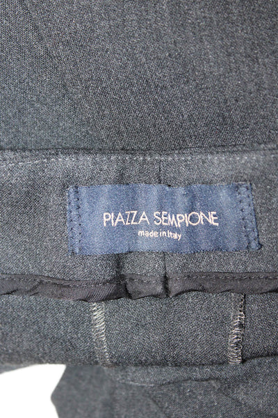 Piazza Sempione Women Dark Gray Dress Pants 95% Wool 5% Lycra Zip Size 40