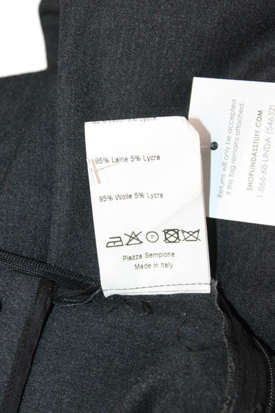 Piazza Sempione Women Dark Gray Dress Pants 95% Wool 5% Lycra Zip Size 40