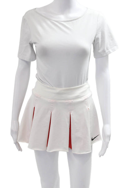 Nike Womens Pleated Skater Skort White Polka Dot Short Size XS