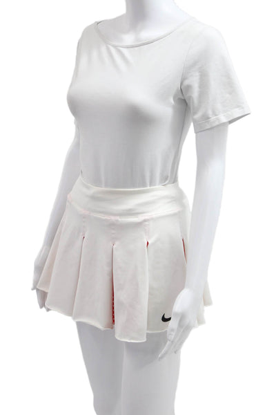 Nike Womens Pleated Skater Skort White Polka Dot Short Size XS