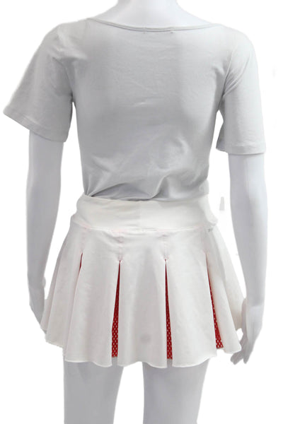 Nike Womens Pleated Skater Skort White Polka Dot Short Size XS