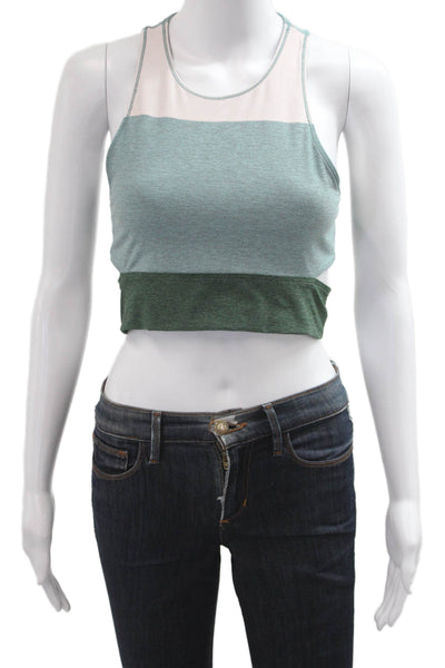 Outdoor Voices Women Green Cropped Tank Crew Neck Size S