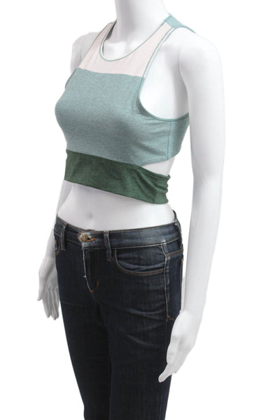 Outdoor Voices Women Green Cropped Tank Crew Neck Size S