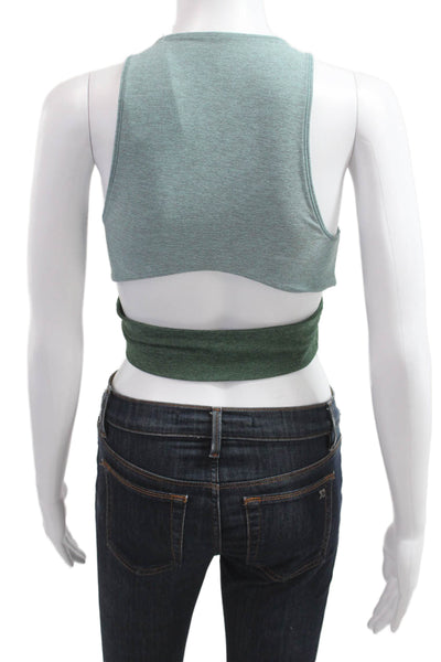 Outdoor Voices Women Green Cropped Tank Crew Neck Size S