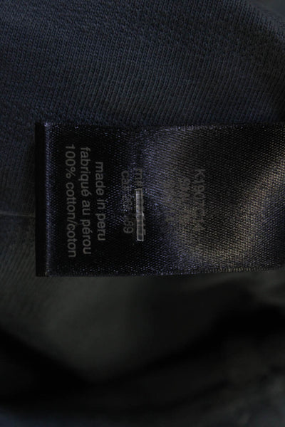 John Varvatos Star USA Men Long Sleeve V-Neck Striped Dark Gray Tee Size L