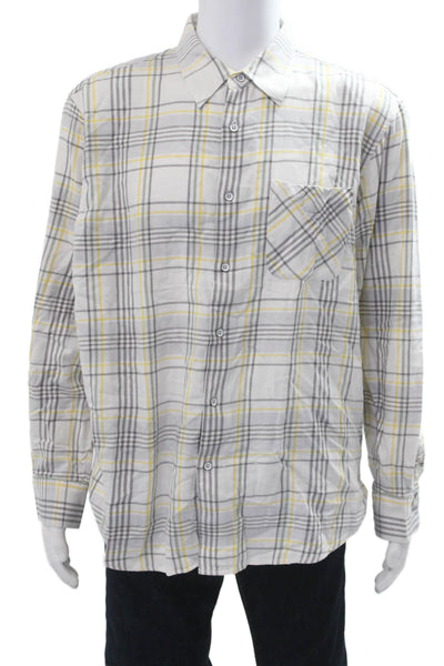Rag & Bone Mens Plaid Button Down Shirt Multi Colored Cotton Size Extra Large