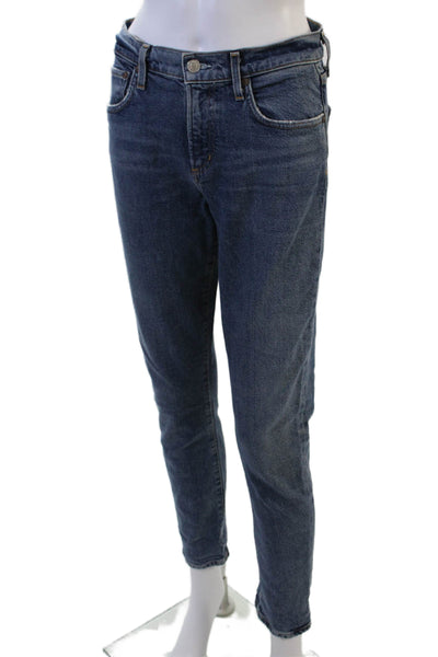 Agolde Women Ankle Straight Dark Blue Mid Rise Jeans Size 26