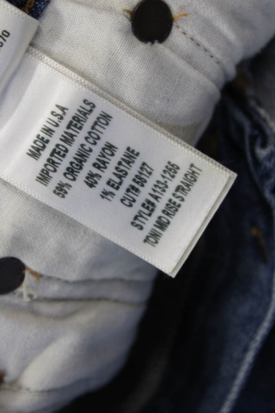 Agolde Women Ankle Straight Dark Blue Mid Rise Jeans Size 26