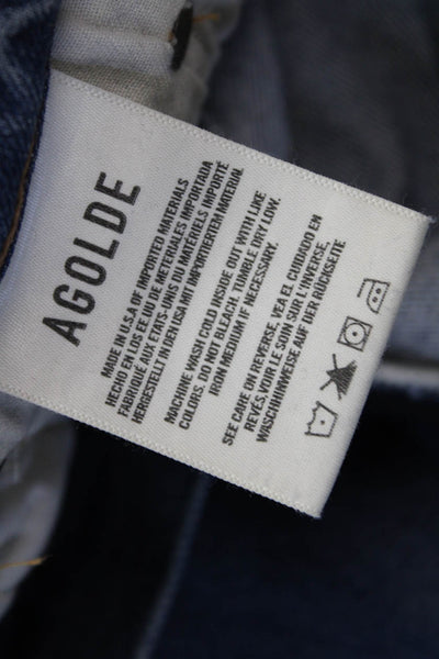 Agolde Women Ankle Straight Dark Blue Mid Rise Jeans Size 26