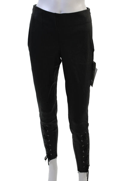 Zara Women Ankle Pants Black Polyester Drawstring Gothic Size S