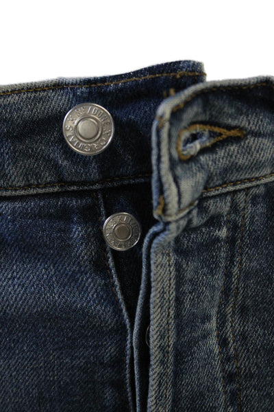Re/Done Women Ankle Cropped Straight Dark Blue Jeans Size 27
