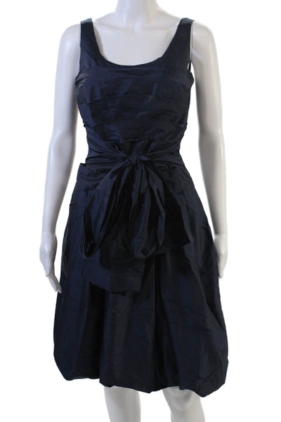 Vera Wang Lavender Label Women Fit & Flare Tank Dress Dark Blue Silk Size 4