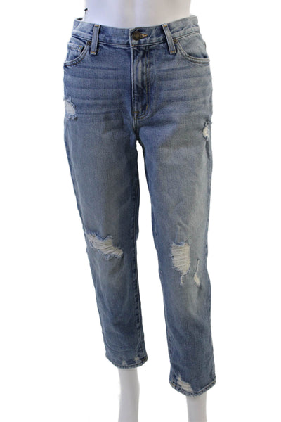 Current/Elliott Womens Cropped Boyfriend Jeans Blue Mid Rise Size 25