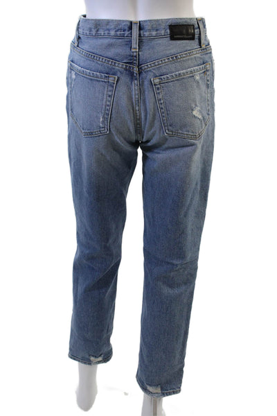 Current/Elliott Womens Cropped Boyfriend Jeans Blue Mid Rise Size 25