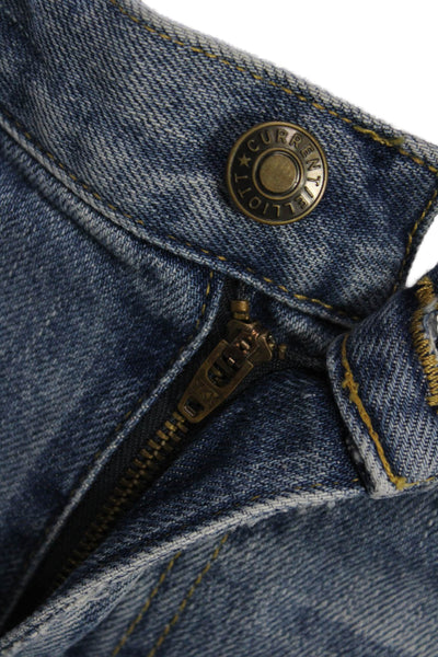 Current/Elliott Womens Cropped Boyfriend Jeans Blue Mid Rise Size 25