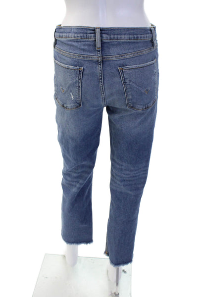 Hudson Womens Boyfriend Cropped Jeans Blue Button Fly Mid Rise Size 30