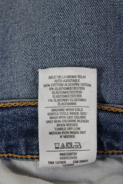 Hudson Womens Boyfriend Cropped Jeans Blue Button Fly Mid Rise Size 30