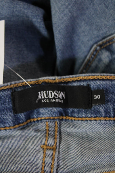 Hudson Womens Boyfriend Cropped Jeans Blue Button Fly Mid Rise Size 30