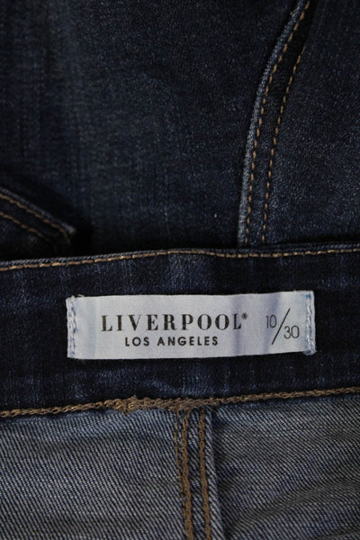 Liverpool Los Angeles Unisex Bermuda Shorts Dark Blue Cotton Blend Size 30