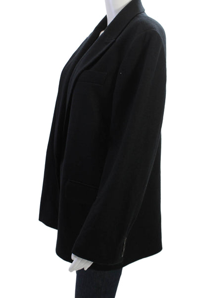 Vince Unisex Black Wool Blend Blazer Collared Long Sleeve Classic Size 16