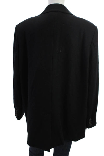 Vince Unisex Black Wool Blend Blazer Collared Long Sleeve Classic Size 16