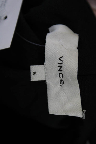 Vince Unisex Black Wool Blend Blazer Collared Long Sleeve Classic Size 16