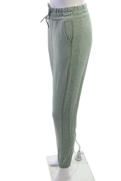 Yogalicious Womens Green Jogger Pants Drawstring Polyester Spandex Size XS