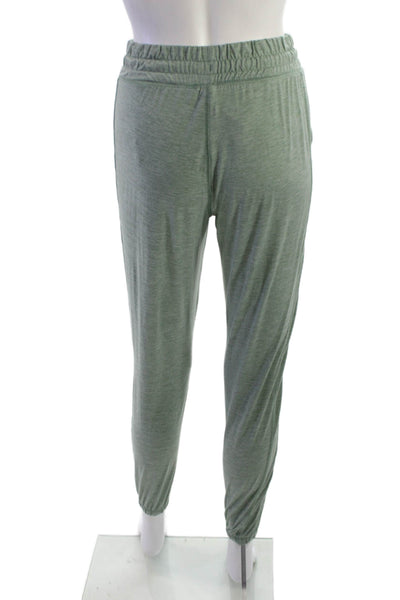 Yogalicious Womens Green Jogger Pants Drawstring Polyester Spandex Size XS