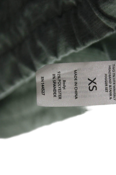 Yogalicious Womens Green Jogger Pants Drawstring Polyester Spandex Size XS