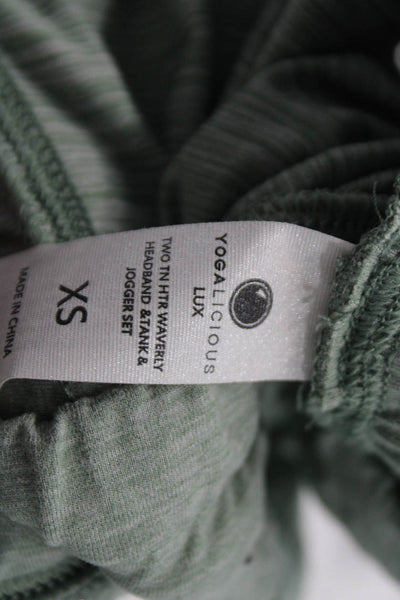 Yogalicious Womens Green Jogger Pants Drawstring Polyester Spandex Size XS