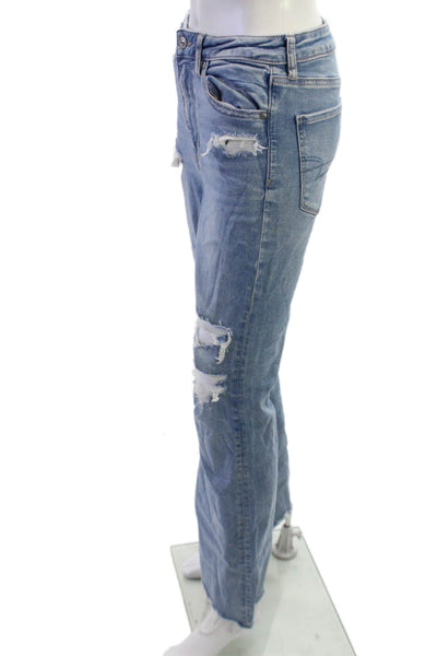 American Eagle Outfitters Women Light Blue High Rise Bootcut Flare Jeans Size 8
