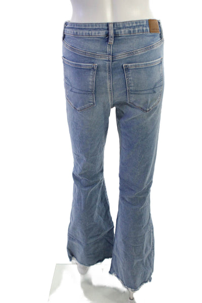 American Eagle Outfitters Women Light Blue High Rise Bootcut Flare Jeans Size 8