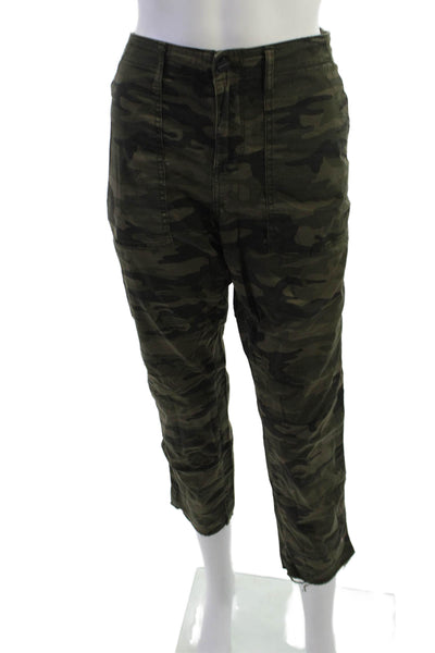 Sanctuary Womens Cropped Cargo Pants Green Camouflage Size 29