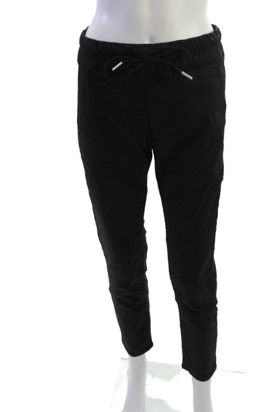 Flog Women Black Jogger Pants Drawstring 98% Cotton 2% Lycra Size 26