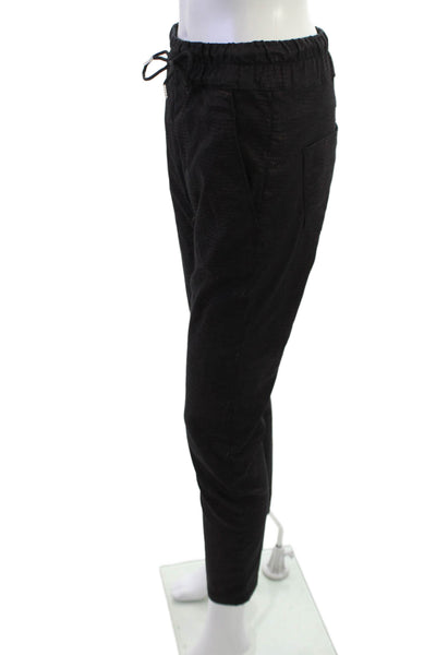 Flog Women Black Jogger Pants Drawstring 98% Cotton 2% Lycra Size 26